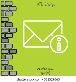 Web line icon. Information about the message, Information notices