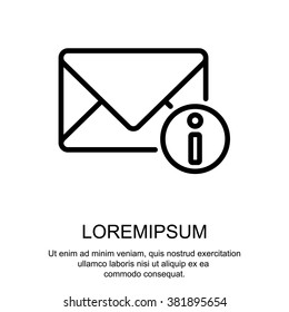 Web line icon. Information about the message, Information notices