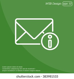 Web line icon. Information about the message, Information notices