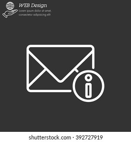 Web line icon. Information about the message, Information notices