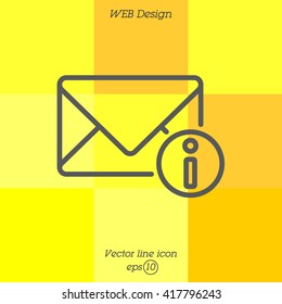 Web line icon. Information about the message, Information notices