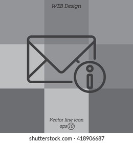 Web line icon. Information about the message, Information notices