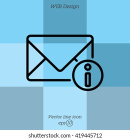 Web line icon. Information about the message, Information notices