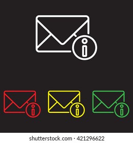 Web line icon. Information about the message, Information notices