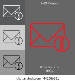 Web line icon. Information about the message, Information notices