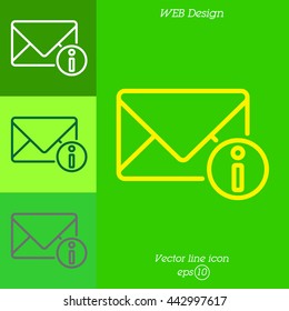 Web line icon. Information about the message, Information notices
