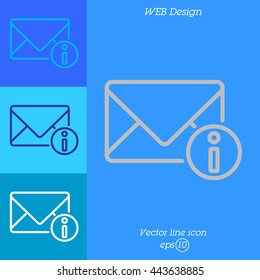 Web line icon. Information about the message, Information notices