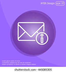 Web line icon. Information about the message, Information notices