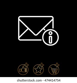 Web line icon. Information about the message, Information notices