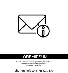 Web line icon. Information about the message, Information notices