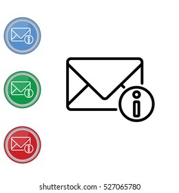 Web line icon. Information about the message, Information notices
