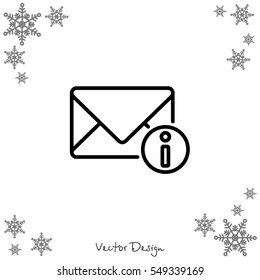 Web line icon. Information about the message, Information notices