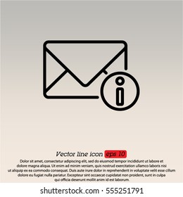 Web line icon. Information about the message, Information notices