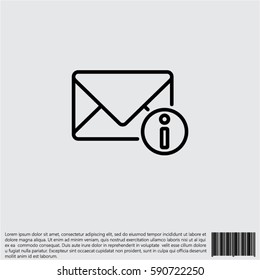 Web line icon. Information about the message, Information notices