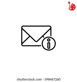 Web line icon. Information about the message, Information notices