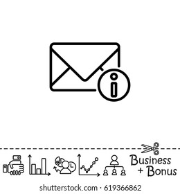 Web line icon. Information about the message, Information notices