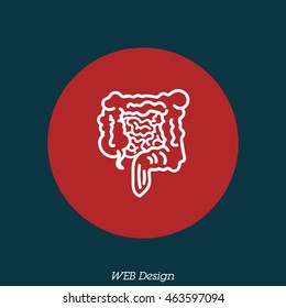 Web line icon. Intestines