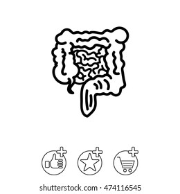 Web line icon. Intestines