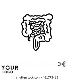 Web line icon. Intestines