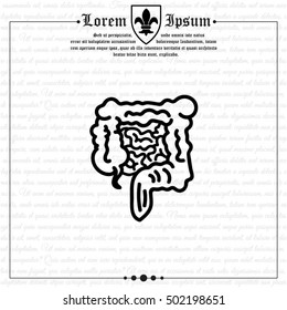 Web line icon. Intestines
