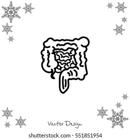 Web line icon. Intestines