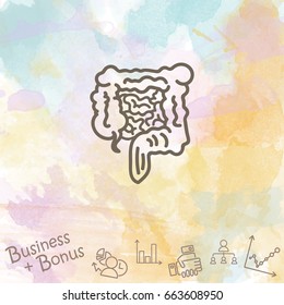 Web line icon. Intestines