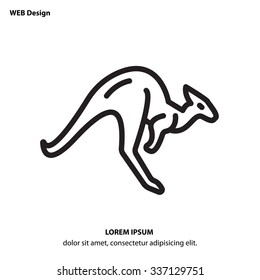 Web line icon - Kangaroo; wild animals