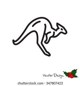 Web line icon - Kangaroo; wild animals