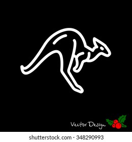 Web line icon. Kangaroo; wild animals
