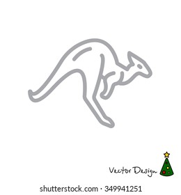 Web line icon. Kangaroo; wild animals