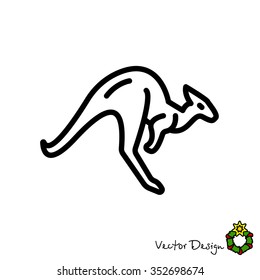 Web line icon. Kangaroo; wild animals