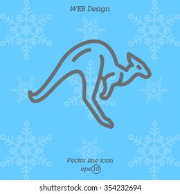 Web line icon. Kangaroo; wild animals