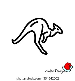 Web line icon. Kangaroo; wild animals