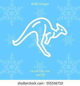 Web line icon. Kangaroo; wild animals