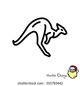Web line icon. Kangaroo; wild animals