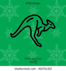 Web line icon. Kangaroo; wild animals