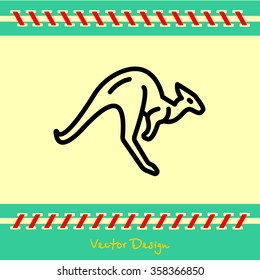 Web line icon. Kangaroo; wild animals