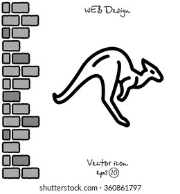 Web line icon. Kangaroo; wild animals