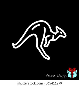 Web line icon. Kangaroo; wild animals
