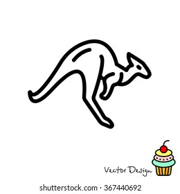 Web line icon. Kangaroo; wild animals