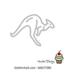 Web line icon. Kangaroo; wild animals