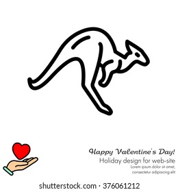 Web line icon. Kangaroo; wild animals