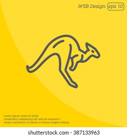 Web line icon. Kangaroo; wild animals