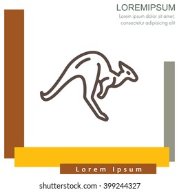 Web line icon. Kangaroo; wild animals
