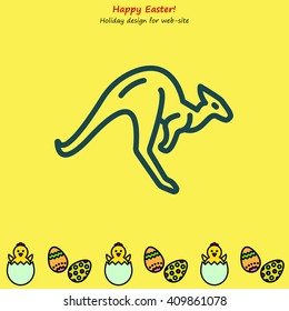 Web line icon. Kangaroo; wild animals