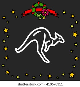 Web line icon. Kangaroo; wild animals
