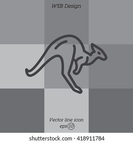 Web line icon. Kangaroo; wild animals