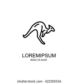 Web line icon. Kangaroo; wild animals