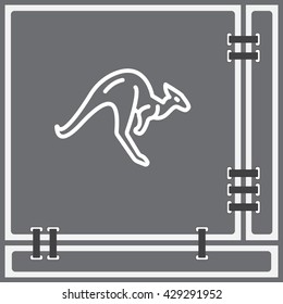 Web line icon. Kangaroo; wild animals