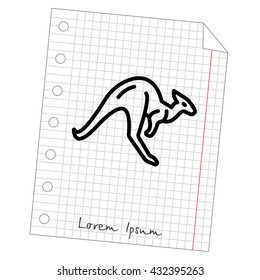 Web line icon. Kangaroo; wild animals